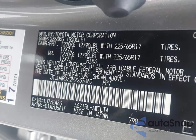 JTJDARDZ2M2237060: 43942332