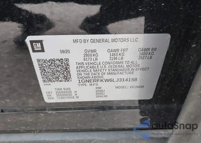 1GNERFKW6LJ314158: 43942365