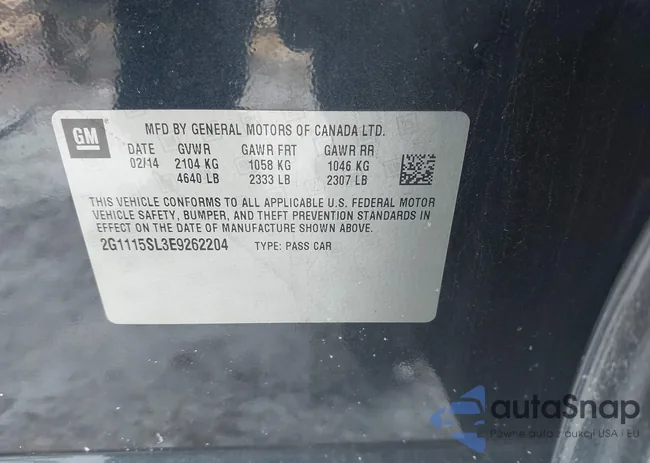 2G1115SL3E9262204: 43941373