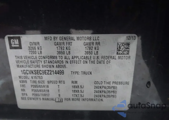 1GCVKSEC9EZ214499: 43941469