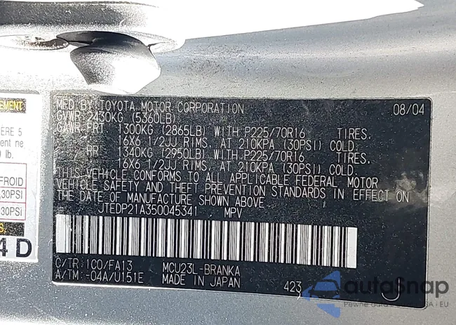 JTEDP21A350045341: 43941587