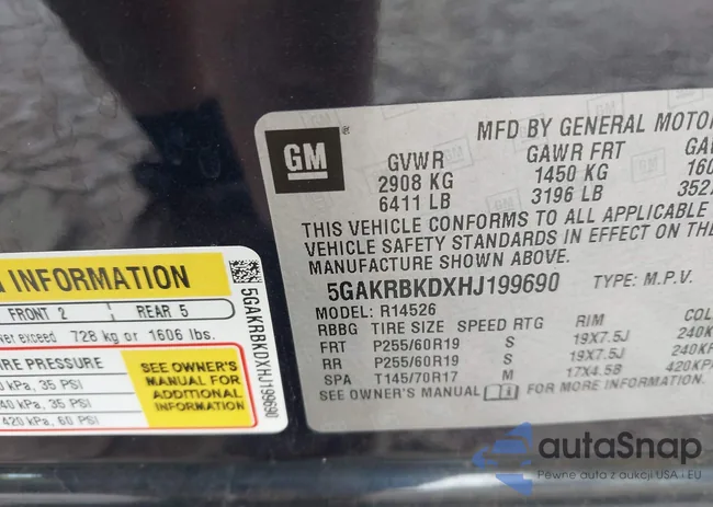 5GAKRBKDXHJ199690: 43941732