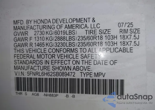 5FNRL6H62SB089472: 43941736