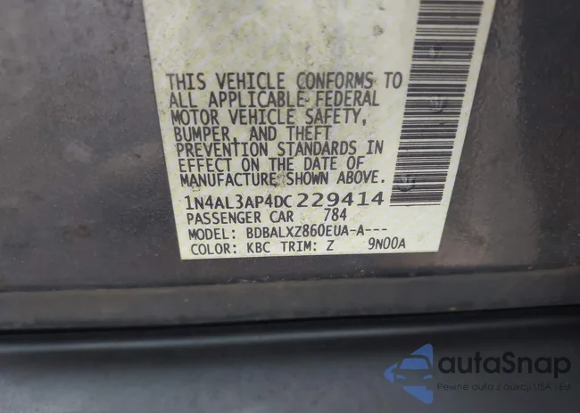 1N4AL3AP4DC229414: 43941763