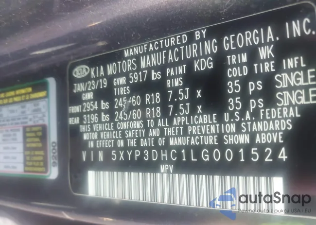 5XYP3DHC1LG001524: 43942576