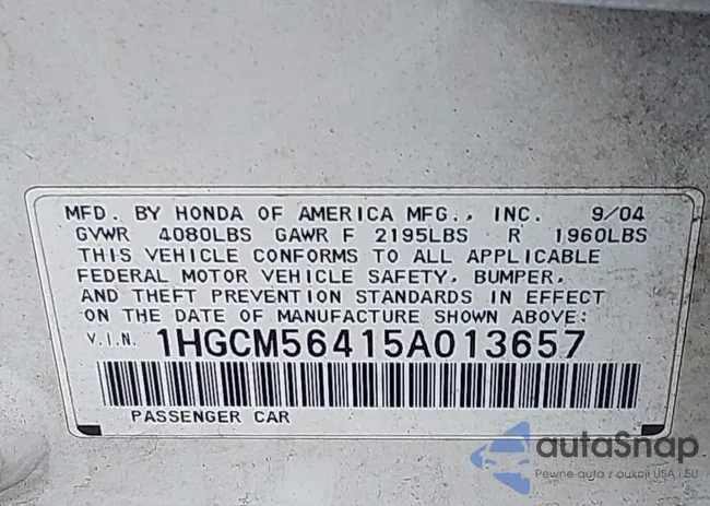 1HGCM56415A013657: 43942616