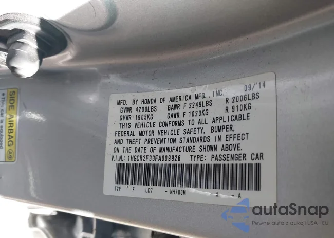 1HGCR2F33FA009926: 43942728