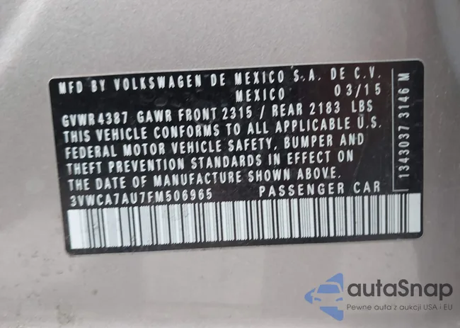 3VWCA7AU7FM506965: 43943794