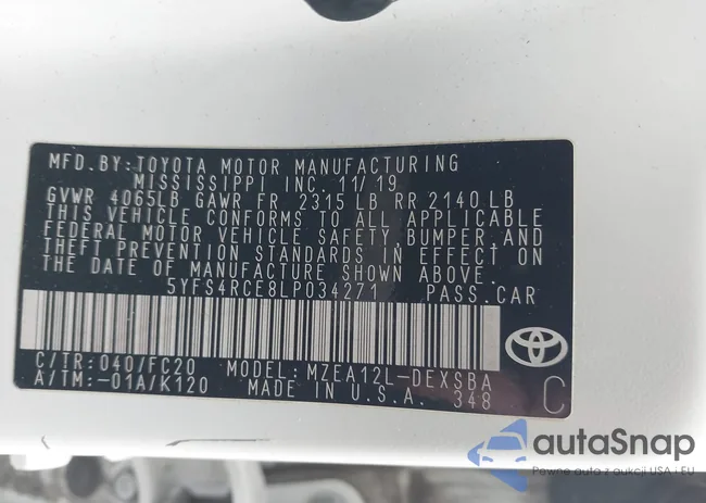 5YFS4RCE8LP034271: 43943843