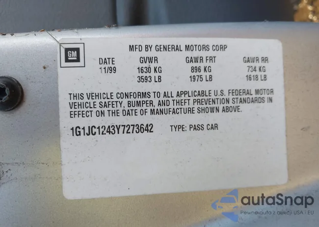 1G1JC1243Y7273642: 43943873