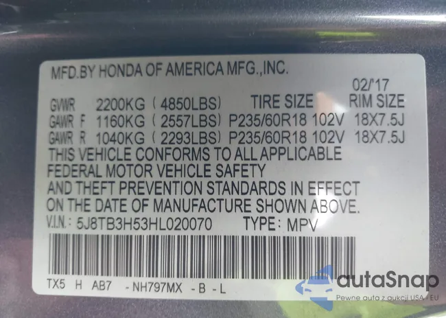 5J8TB3H53HL020070: 43943895