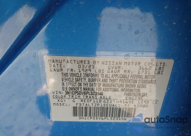 3N1CP5DV6PL523146: 43943896