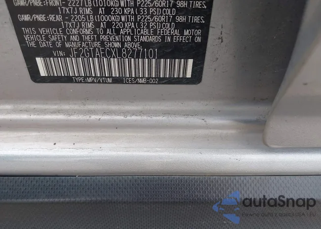 JF2GTAECXL8277101: 43944026