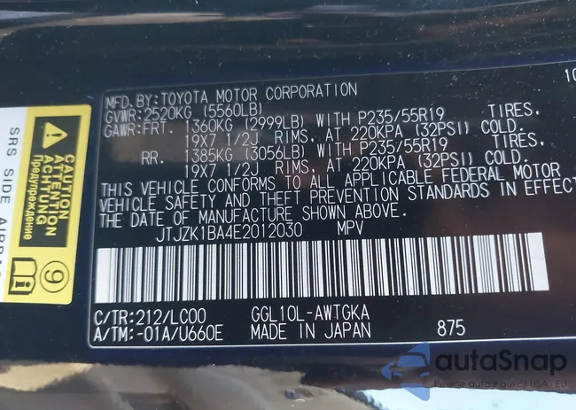 JTJZK1BA4E2012030: 43944144