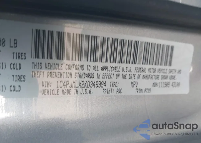 1C4PJMLX2KD346994: 43944229