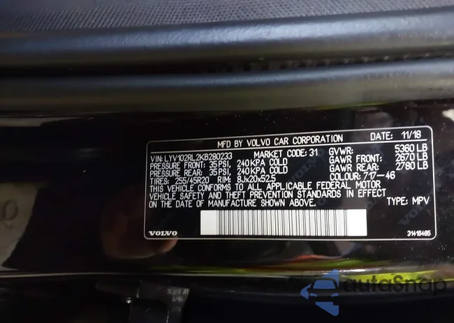 LYV102RL2KB280233: 43944326