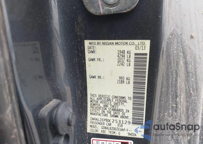 1N4AL2EP9DC253129: 43943386