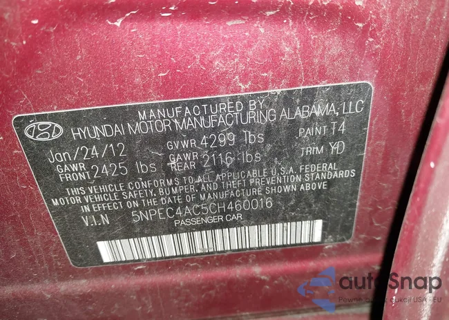 5NPEC4AC5CH460016: 43943513