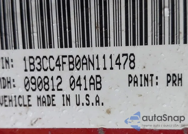 1B3CC4FB0AN111478: 43943574