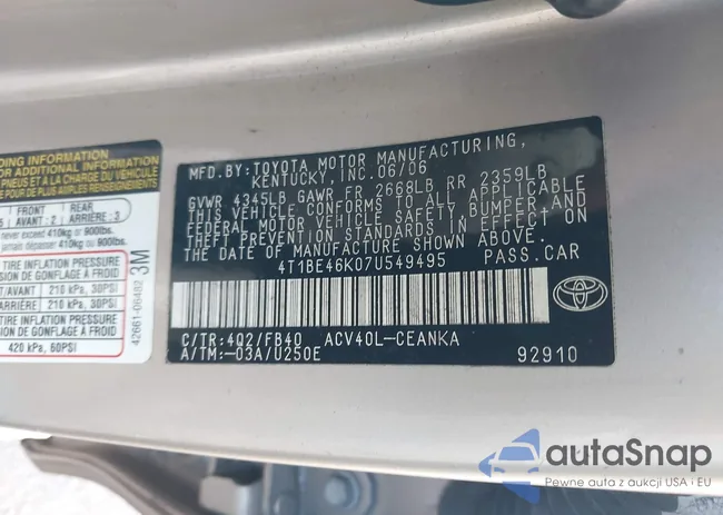 4T1BE46K07U549495: 43943640