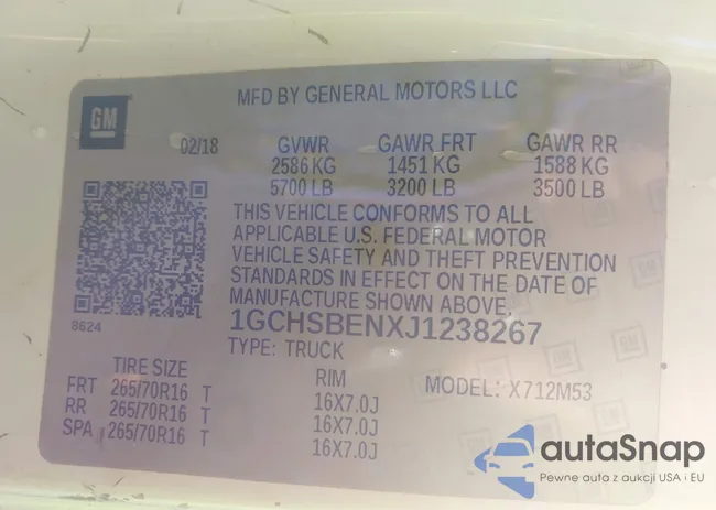 1GCHSBENXJ1238267: 43944770