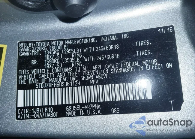 5TDJZRFH6HS361429: 43944847