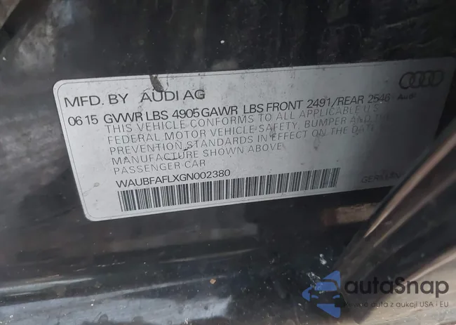 WAUBFAFLXGN002380: 43944988