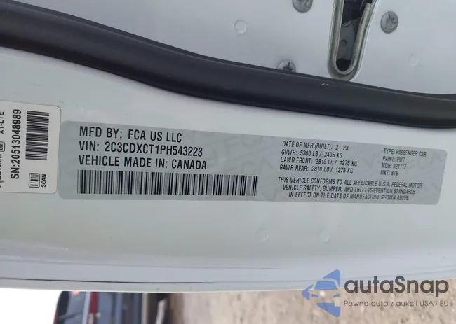 2C3CDXCT1PH543223: 43945048