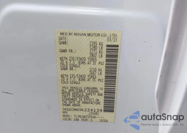 5N1AZ2MH2FN224139: 43945103