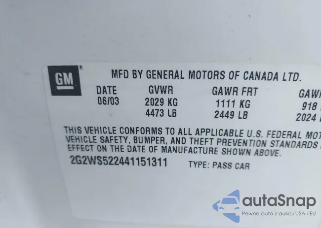 2G2WS522441151311: 43945116