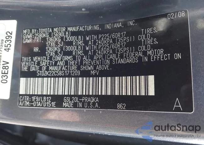 5TDZK22C58S171209: 43945180