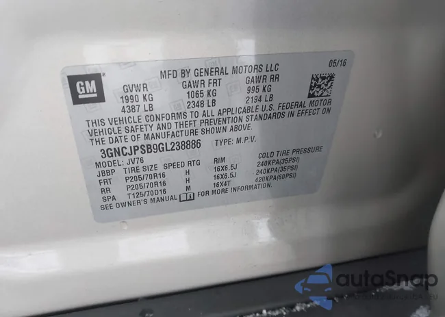 3GNCJPSB9GL238886: 43945214