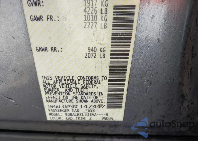 1N4AL3AP5GC142447: 43945226