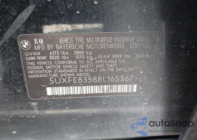 5UXFE83588L165367: 43945276