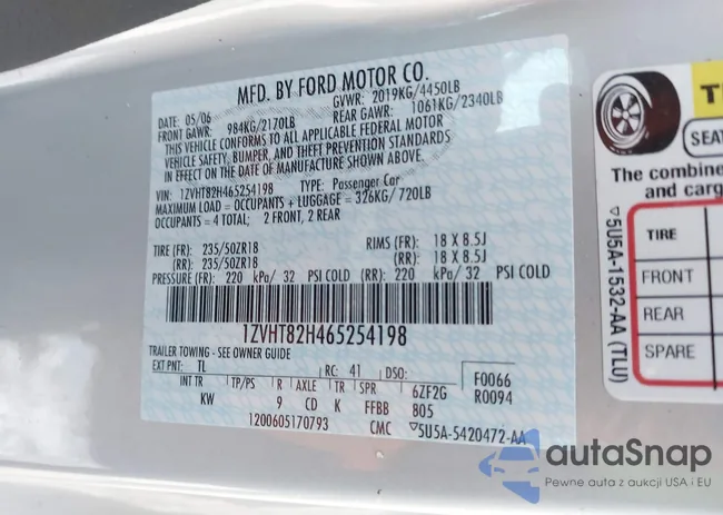 1ZVHT82H465254198: 43945307