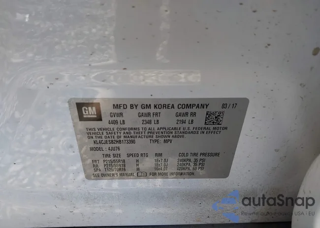 KL4CJESB2HB173390: 43945335