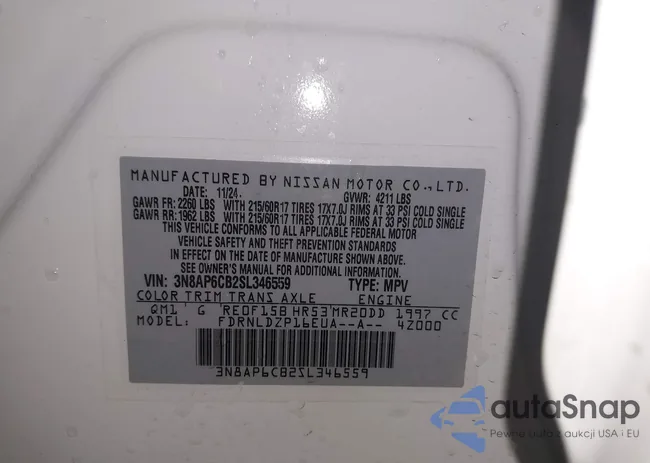 3N8AP6CB2SL346559: 43944456