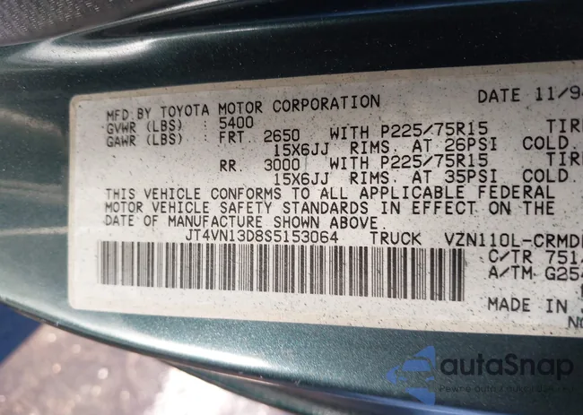 JT4VN13D8S5153064: 43944567