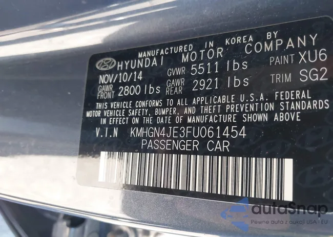 KMHGN4JE3FU061454: 43944656