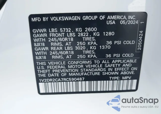 1V2DR2CA7RC590487: 43945894