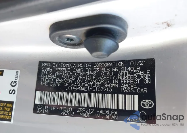 JTDEPMAE1MJ167213: 43945941