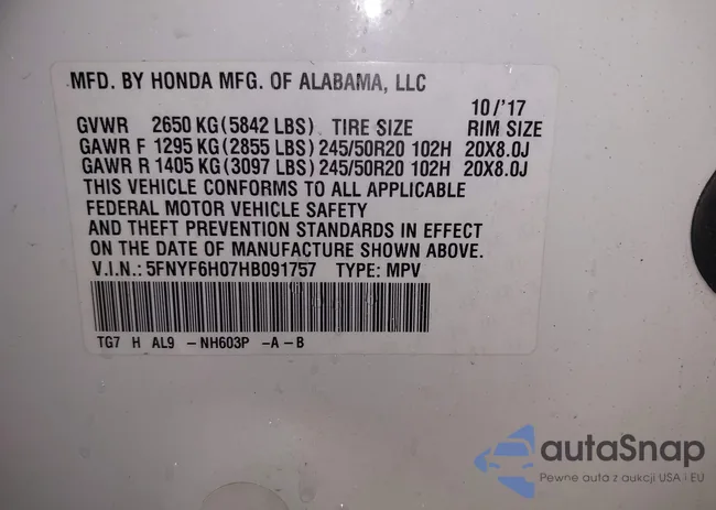 5FNYF6H07HB091757: 43946053