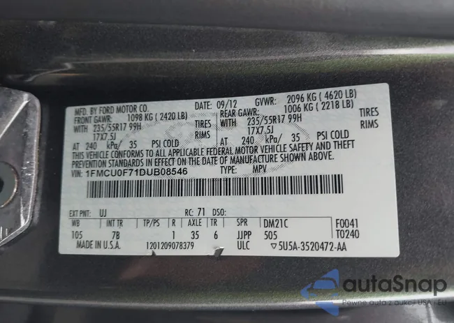 1FMCU0F71DUB08546: 43946139