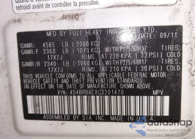 4S4BRBAC8C3201470: 43946145