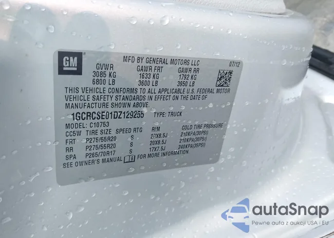 1GCRCSE01DZ129255: 43946271