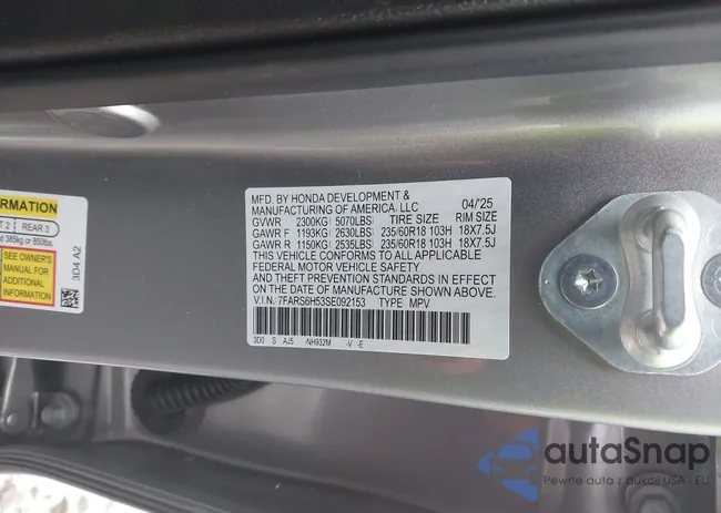 7FARS6H53SE092153: 43946322