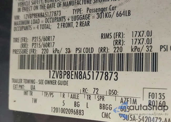 1ZVBP8EN8A5177873: 43945363