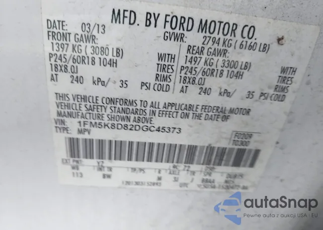 1FM5K8D82DGC45373: 43945502