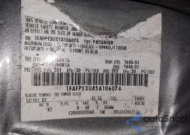 1FAFP53U37A101142: 43945527