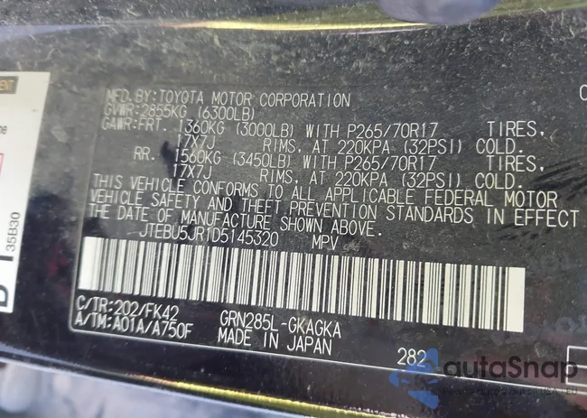 JTEBU5JR1D5145320: 43945657